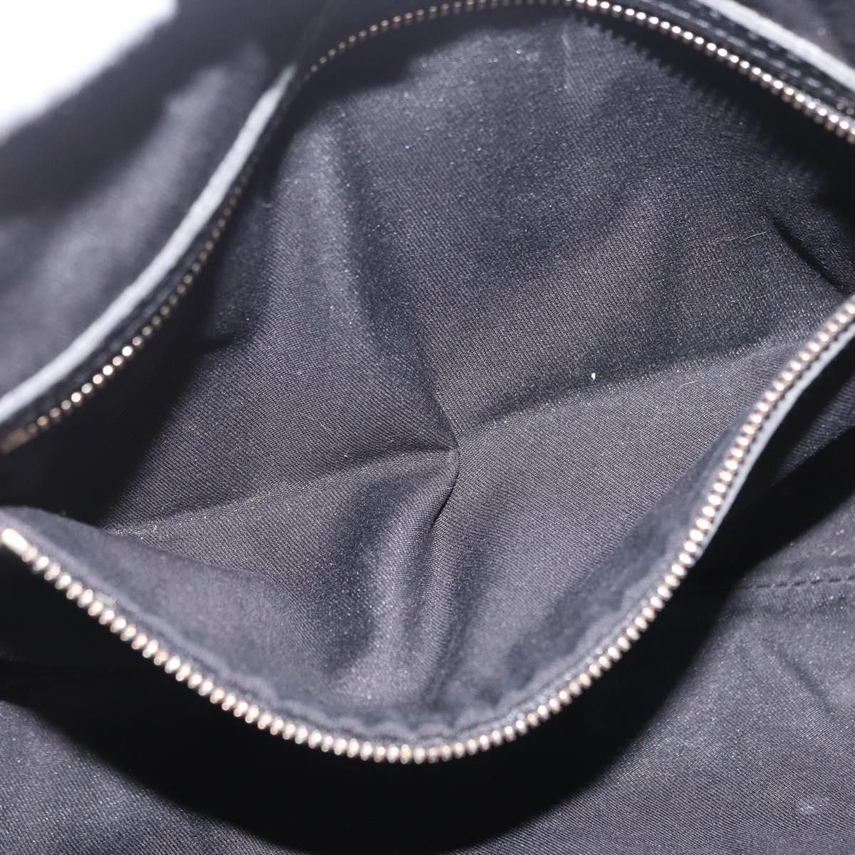GUCCI Web Sherry Line Hand Bag Leather Black Gold 114882 Auth 211805V