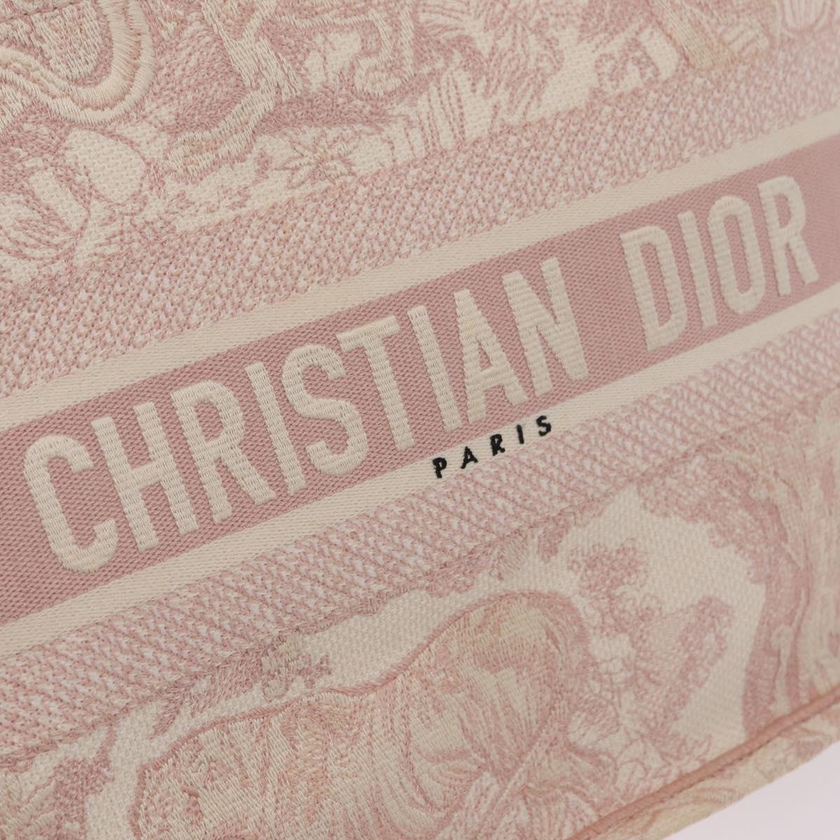 Christian Dior Book Tote Bag Canvas Pink Auth 211809V