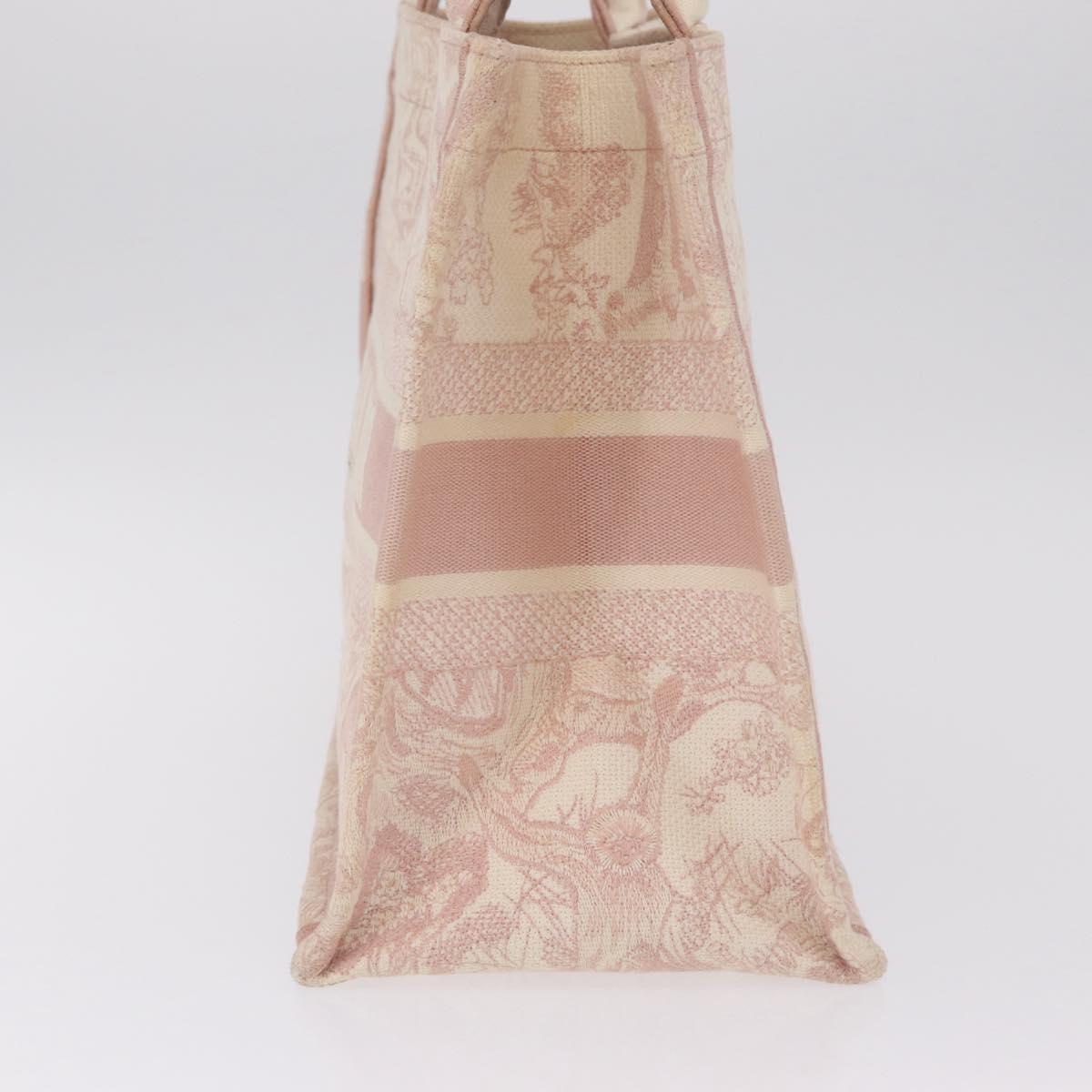 Christian Dior Book Tote Bag Canvas Pink Auth 211809V