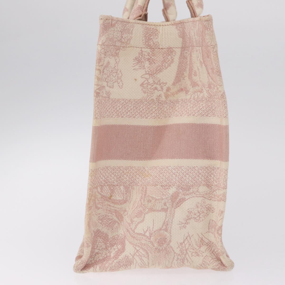 Christian Dior Book Tote Bag Canvas Pink Auth 211809V