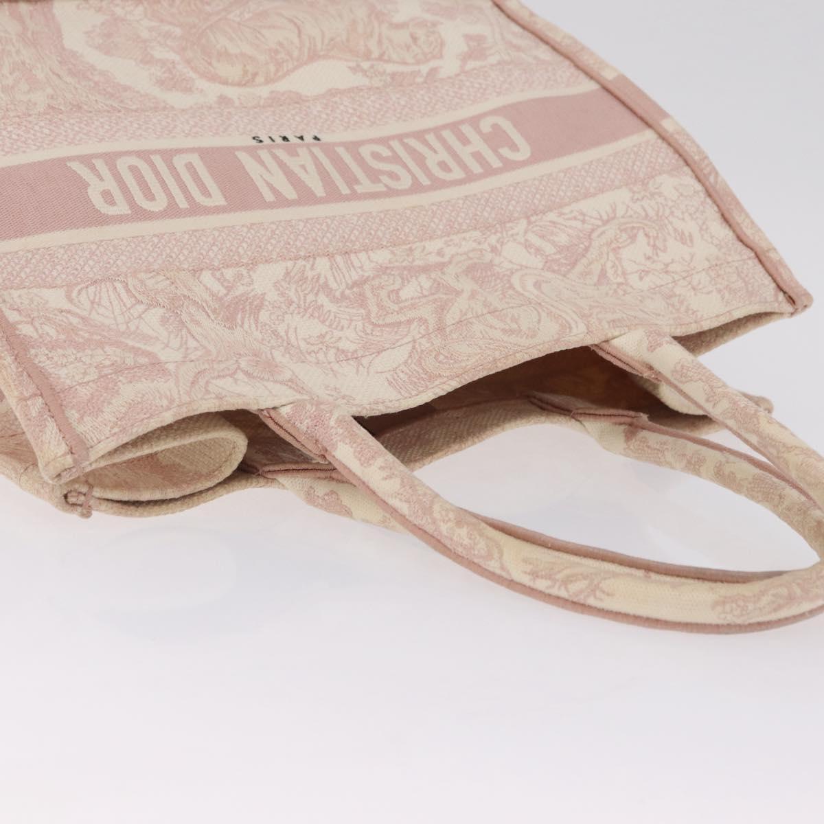 Christian Dior Book Tote Bag Canvas Pink Auth 211809V