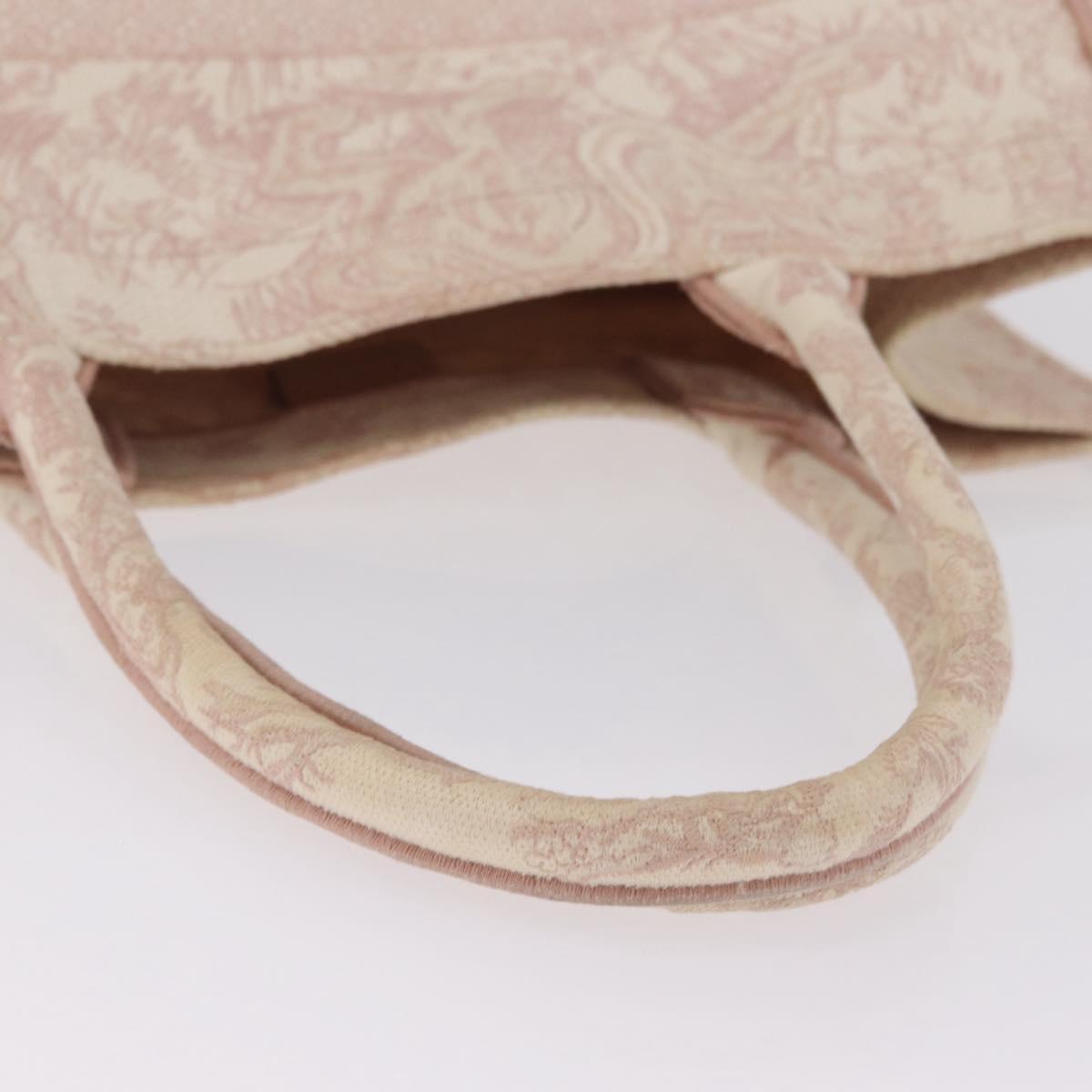 Christian Dior Book Tote Bag Canvas Pink Auth 211809V