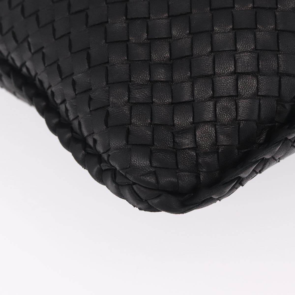Bottega Veneta INTRECCIATO Hobo Bag Leather outlet Black 115654 Auth 211810M