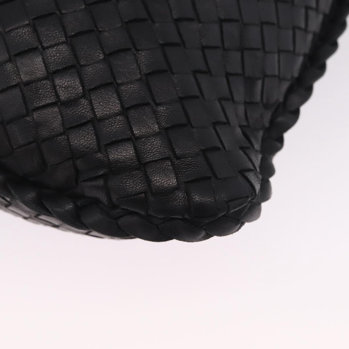 Bottega Veneta INTRECCIATO Hobo Bag Leather outlet Black 115654 Auth 211810M