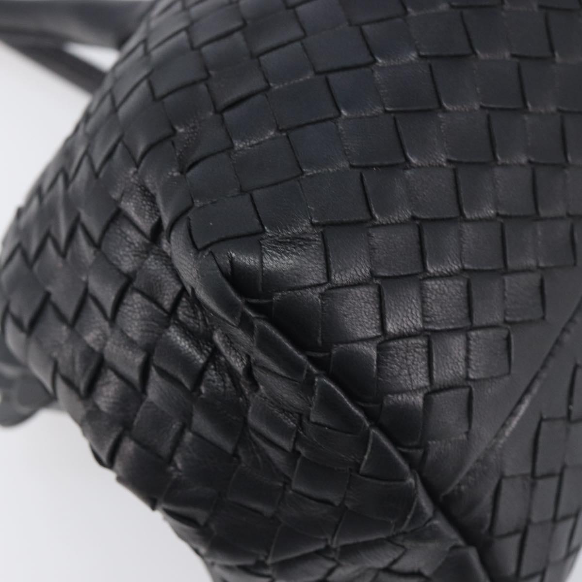 Bottega Veneta INTRECCIATO Shoulder Bag Leather Black 131670 Auth 211811M