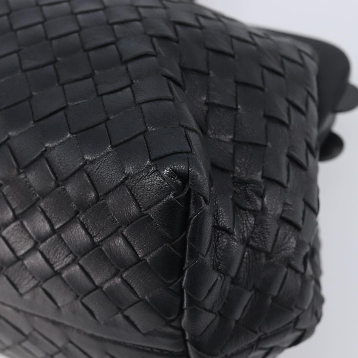 Bottega Veneta INTRECCIATO Shoulder Bag Leather Black 131670 Auth 211811M