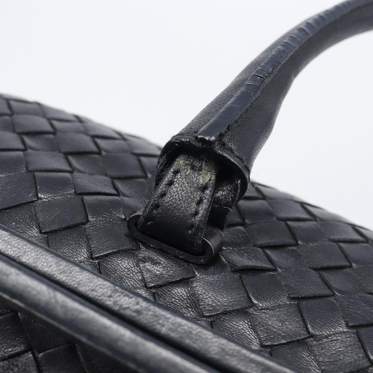Bottega Veneta INTRECCIATO Shoulder Bag Leather Black 131670 Auth 211811M