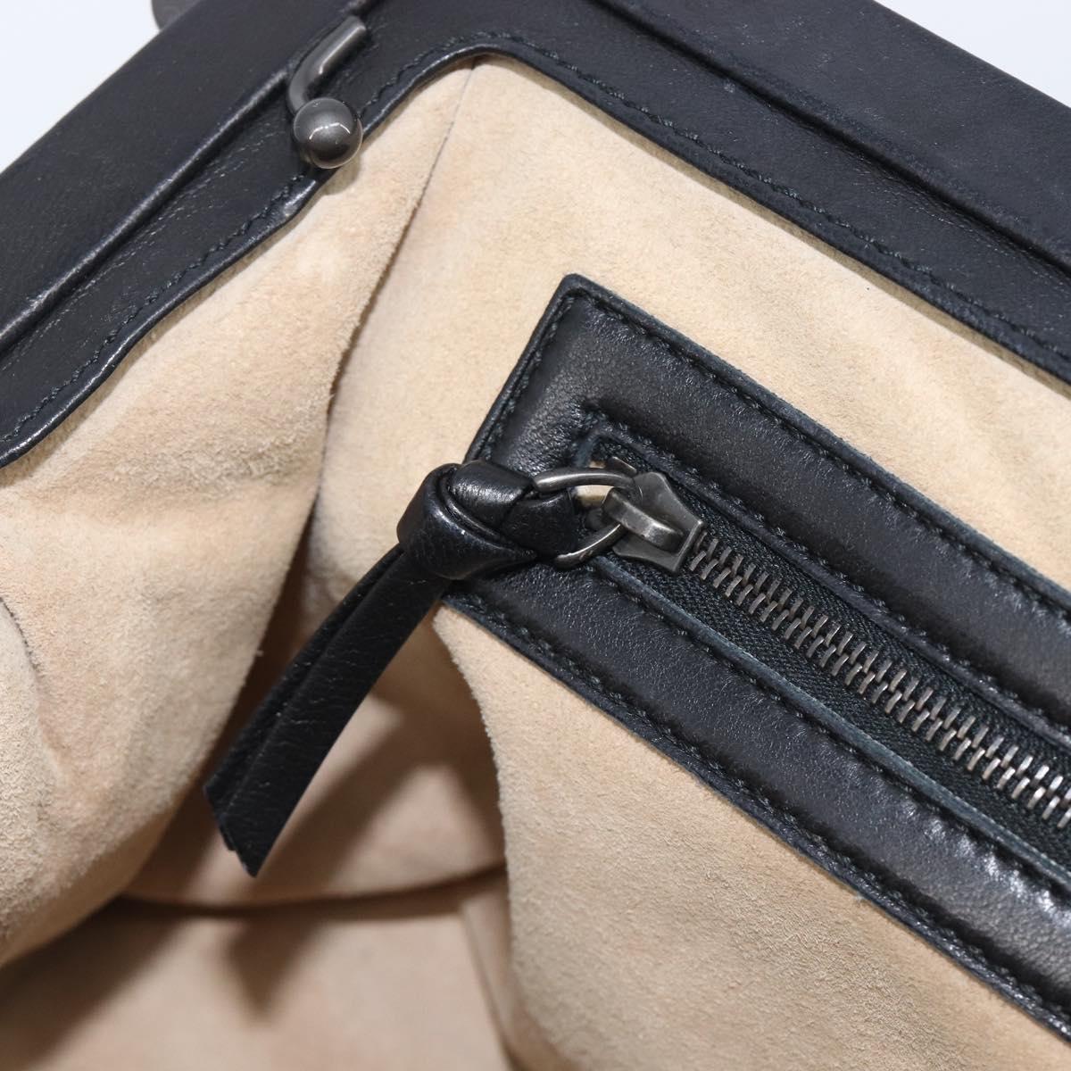 Bottega Veneta INTRECCIATO Shoulder Bag Leather Black 131670 Auth 211811M