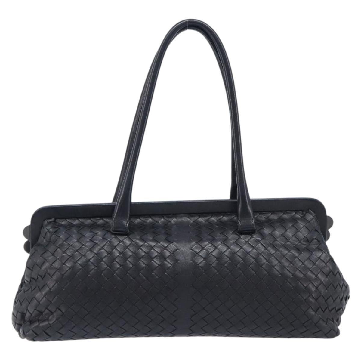 Bottega Veneta INTRECCIATO Shoulder Bag Leather Black 131670 Auth 211811M