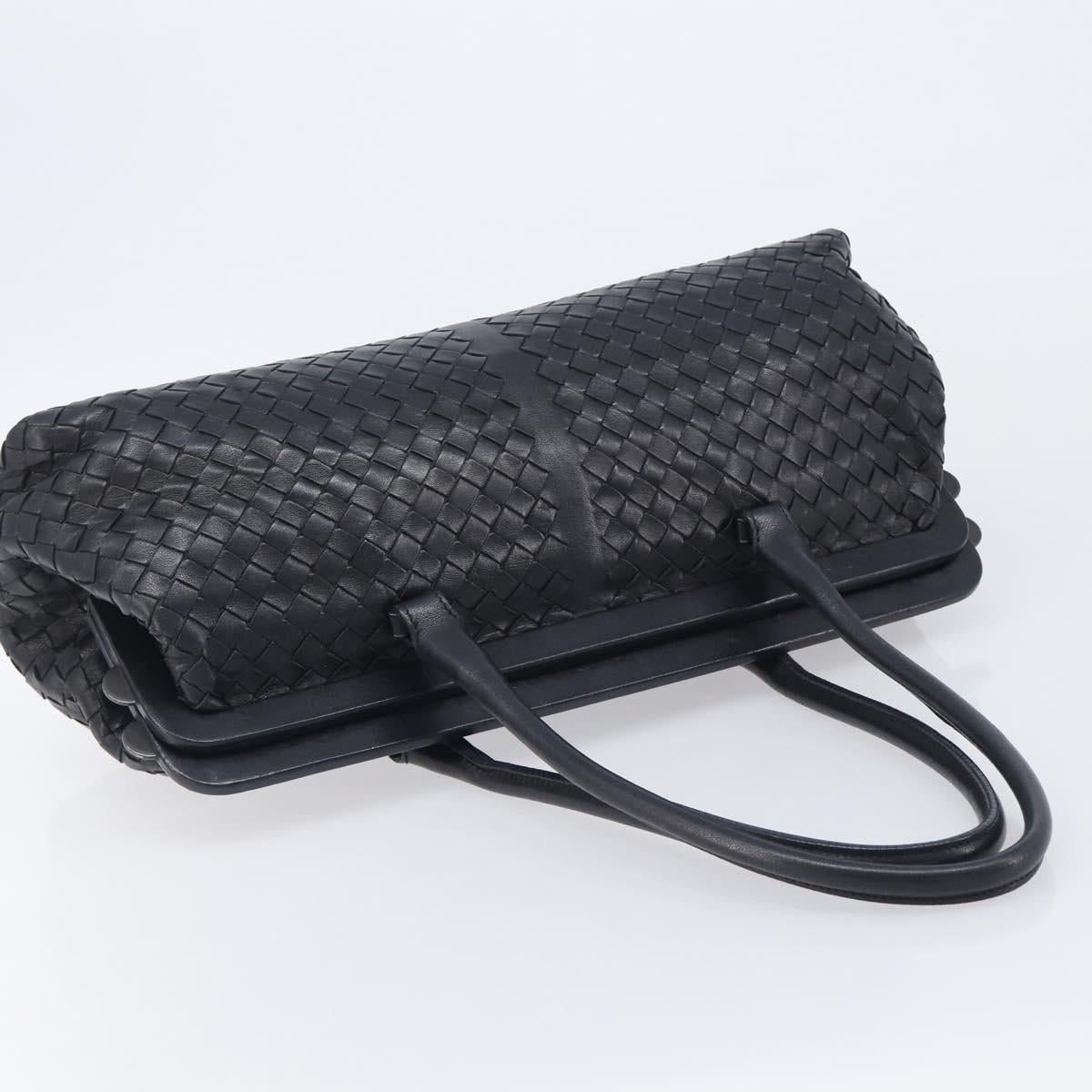 Bottega Veneta INTRECCIATO Shoulder Bag Leather Black 131670 Auth 211811M