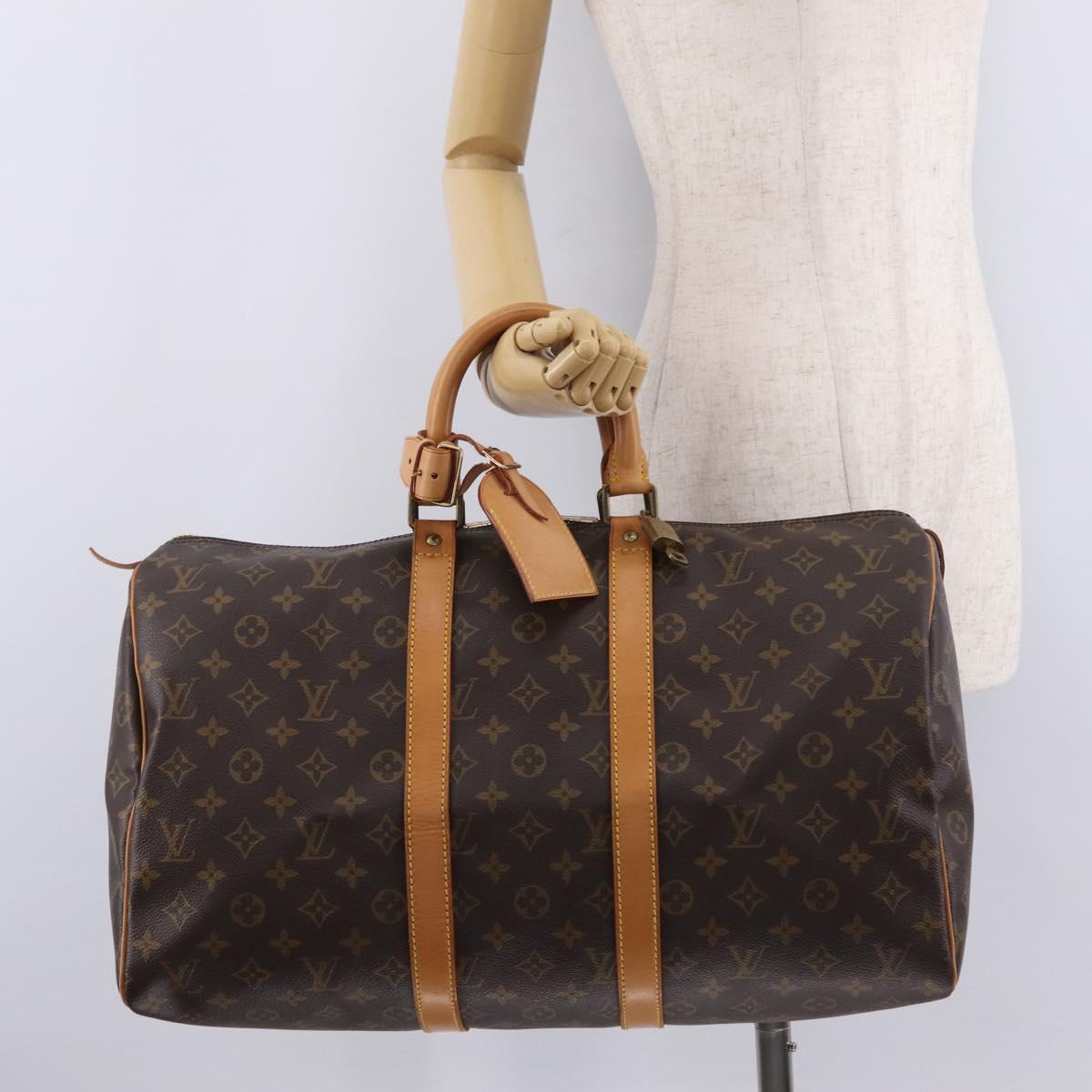 LOUIS VUITTON Monogram Keepall 45 Boston Bag M41428 LV Auth 211813V