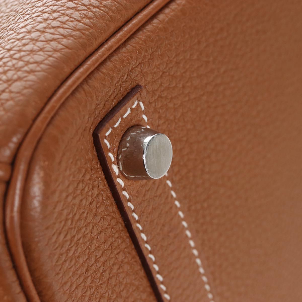 HERMES Birkin 30 Hand Bag Leather Brown Silver Auth 211817SM