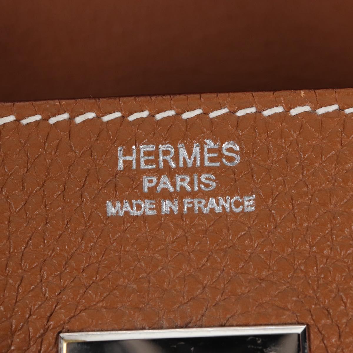 HERMES Birkin 30 Hand Bag Leather Brown Silver Auth 211817SM