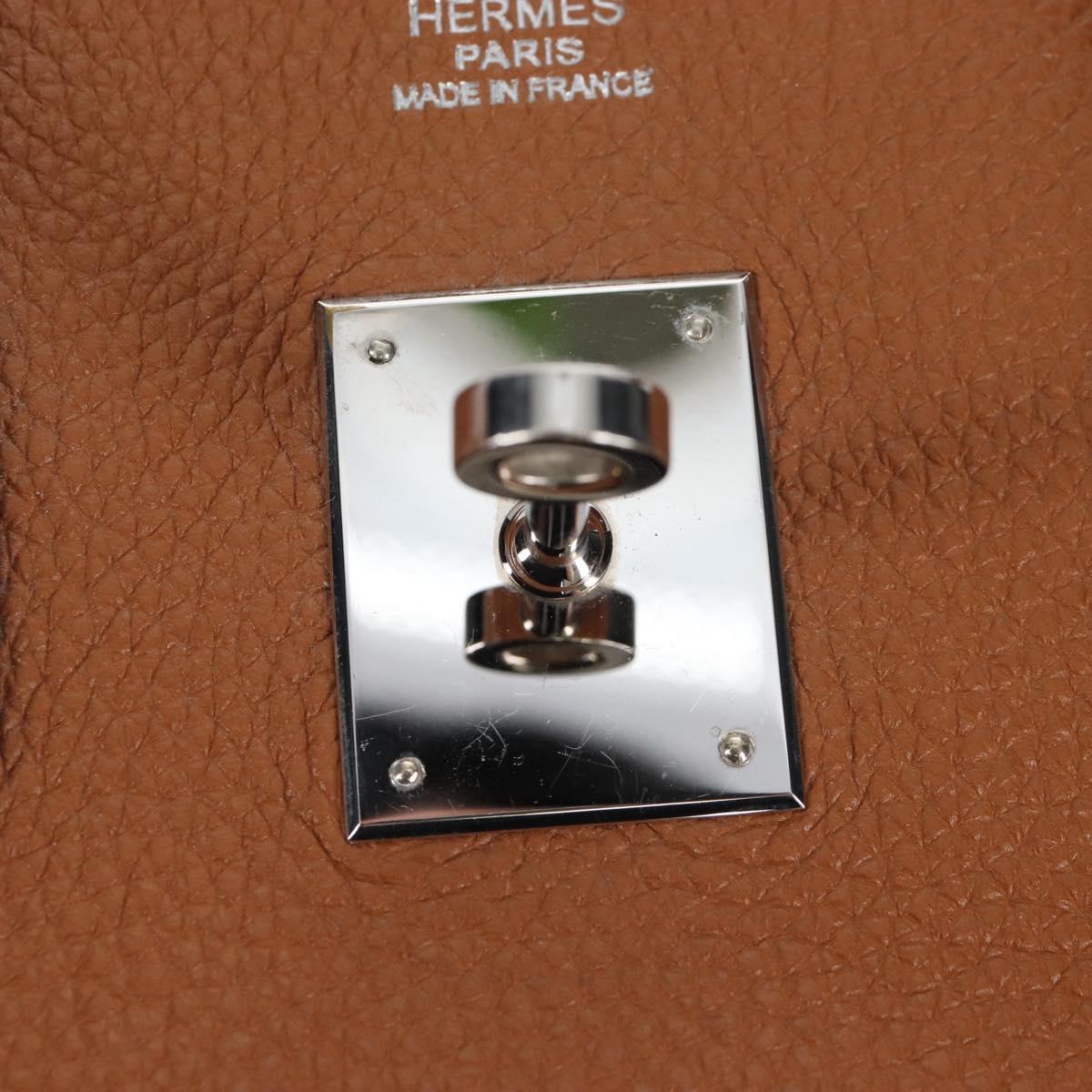 HERMES Birkin 30 Hand Bag Leather Brown Silver Auth 211817SM