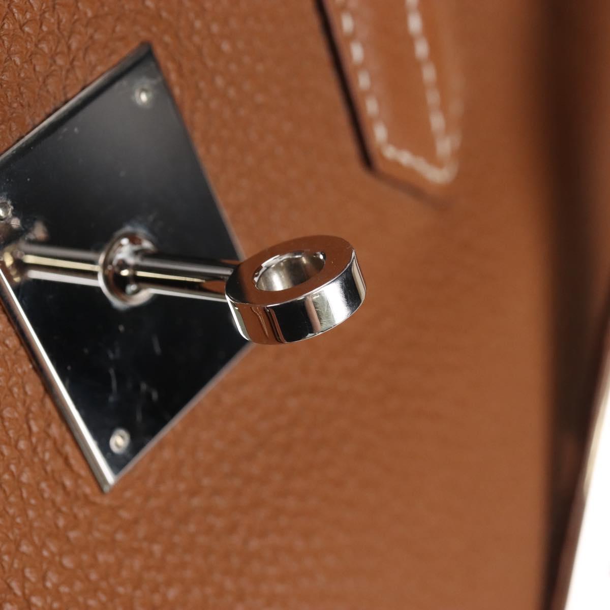 HERMES Birkin 30 Hand Bag Leather Brown Silver Auth 211817SM