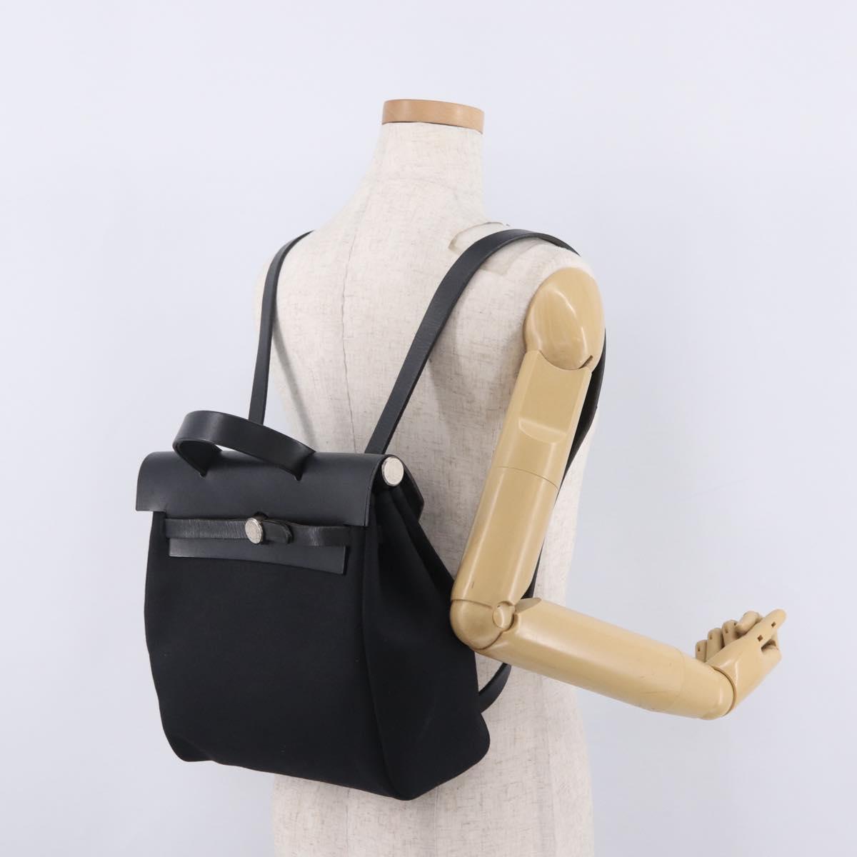 HERMES Herbag Ado PM Backpack Black Auth 211818A
