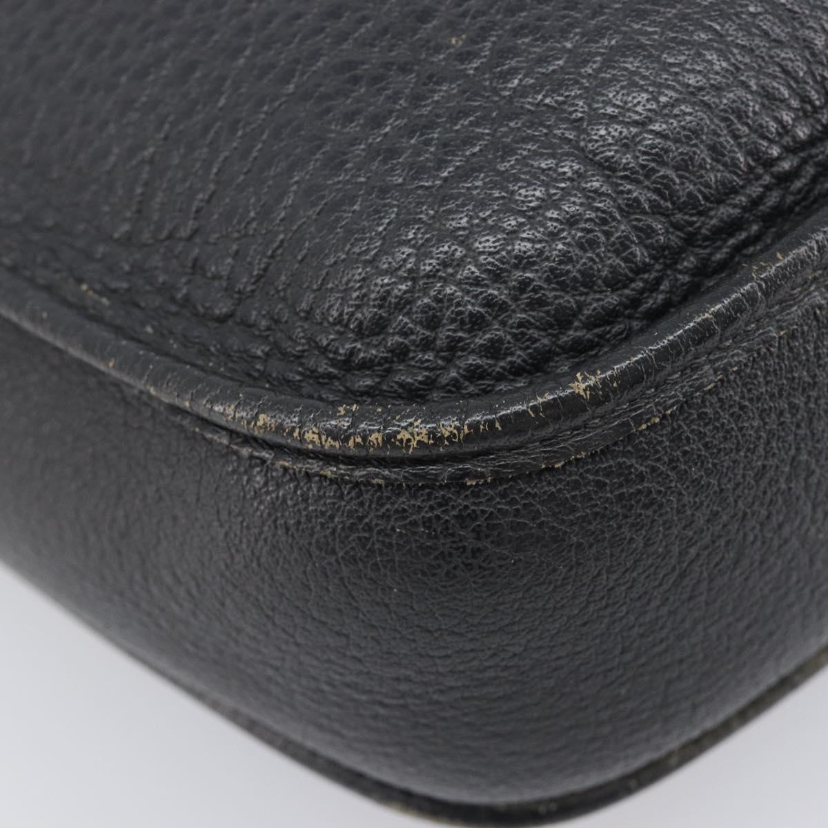 HERMES Evelyn 1GM Shoulder Bag Togo Black Silver Auth 211819M