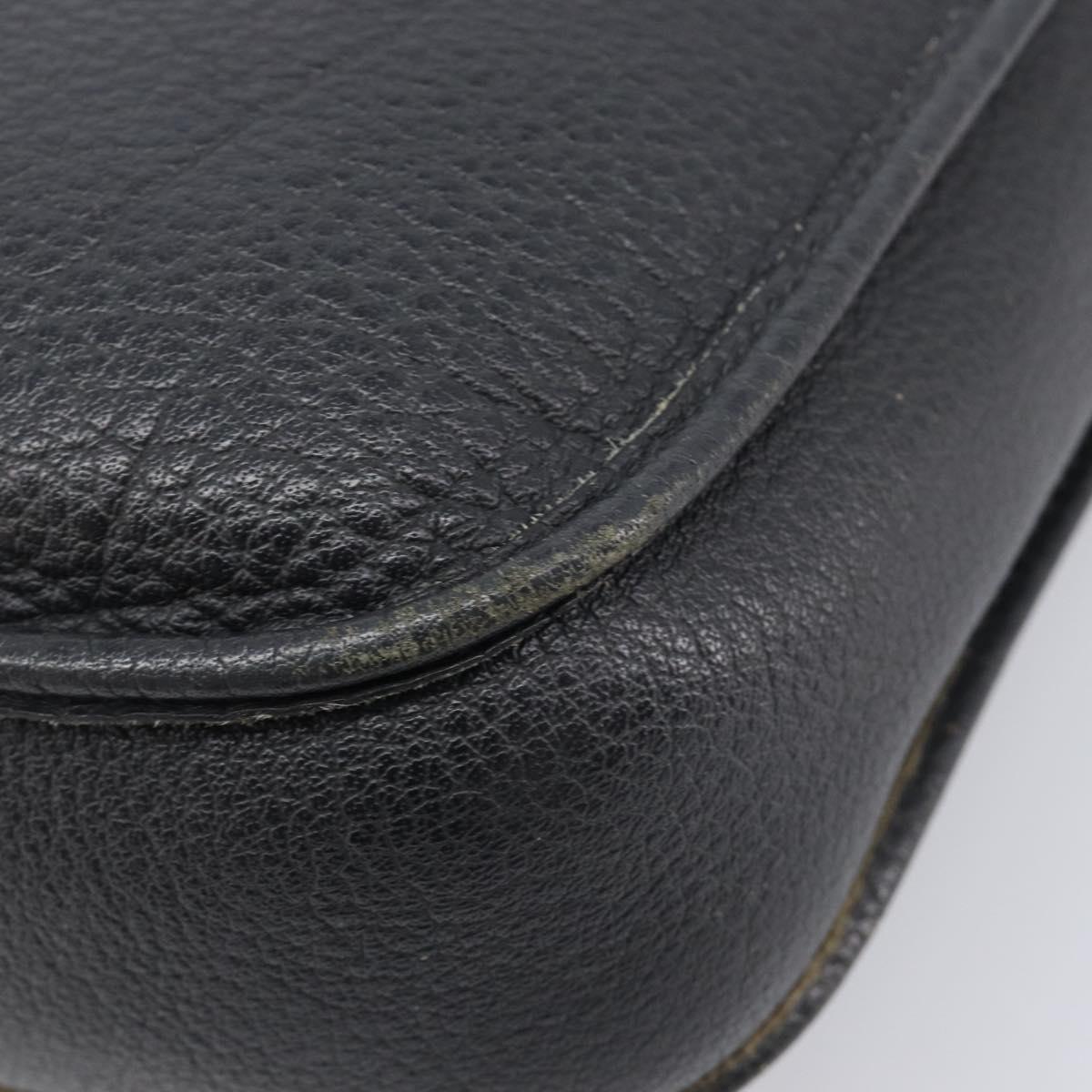 HERMES Evelyn 1GM Shoulder Bag Togo Black Silver Auth 211819M
