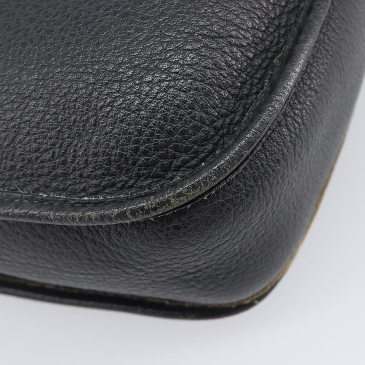 HERMES Evelyn 1GM Shoulder Bag Togo Black Silver Auth 211819M