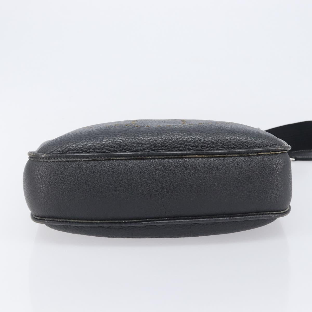 HERMES Evelyn 1GM Shoulder Bag Togo Black Silver Auth 211819M