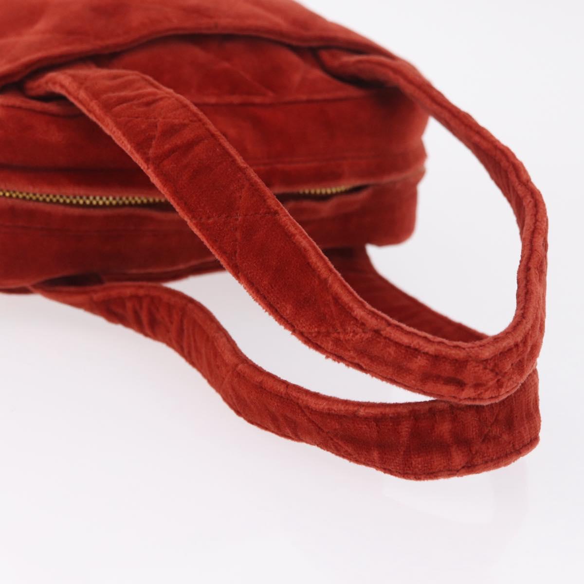 CHANEL Matelasse Hand Bag Leather Red Gold CC Auth 211822A