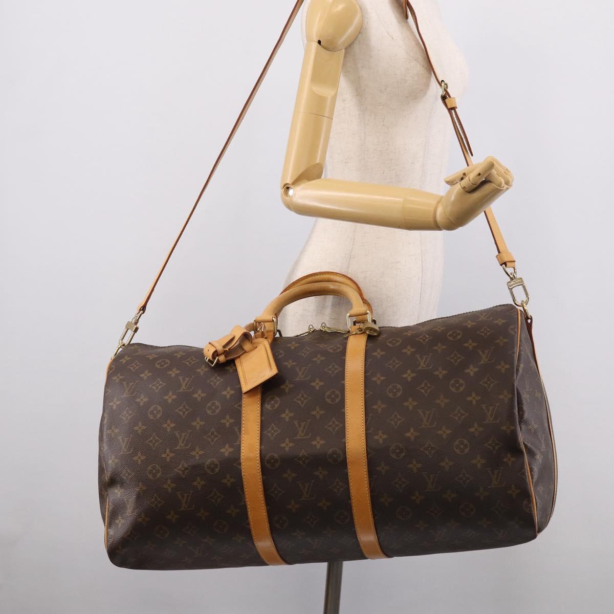 LOUIS VUITTON Monogram Keepall Bandouliere55 Boston Bag M41414 LV Auth 211823V