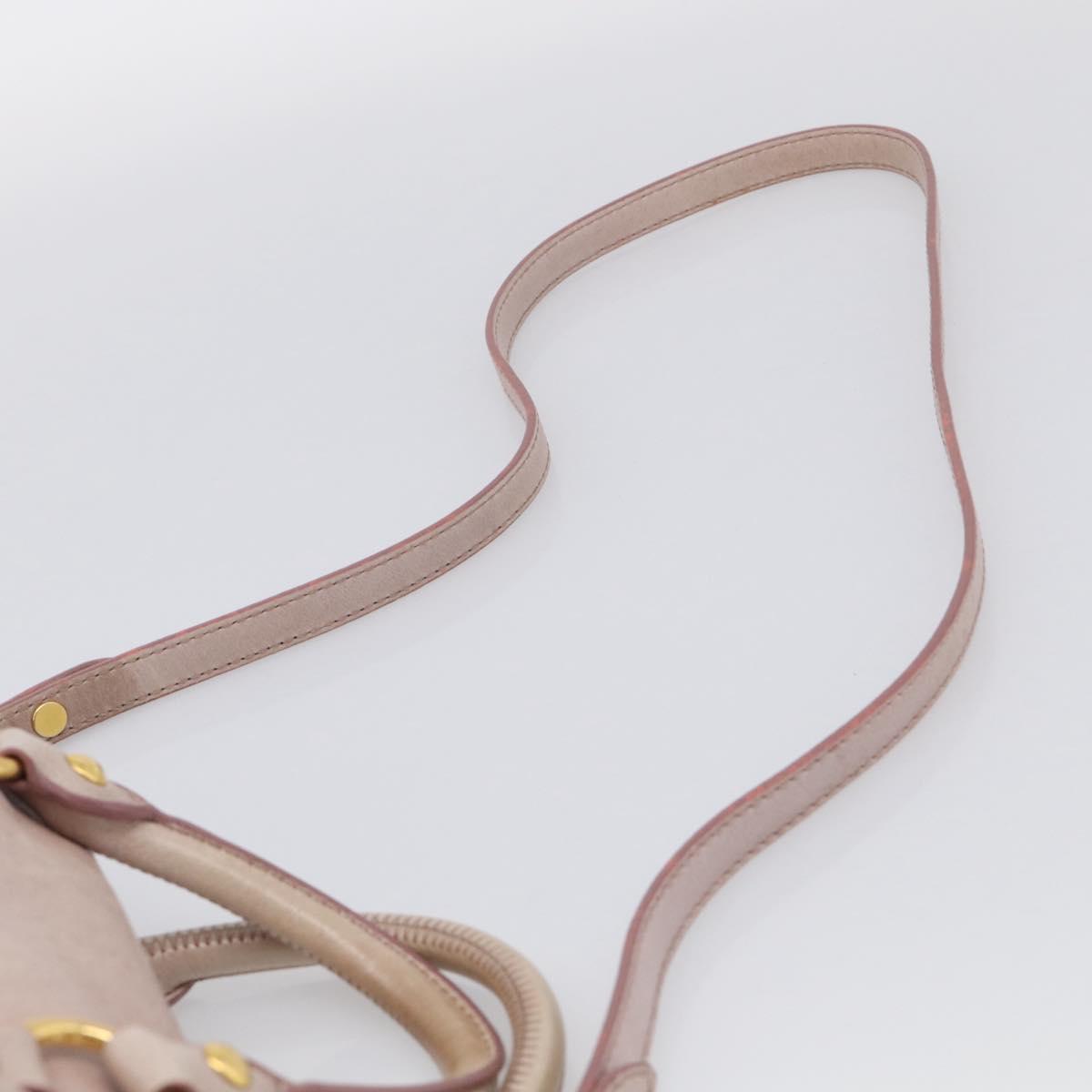 Miu Miu Hand Bag Vittero 2way Pink Gold Auth 211836V
