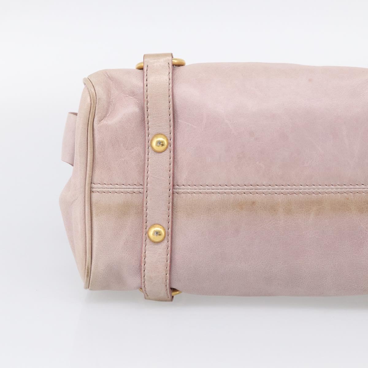 Miu Miu Hand Bag Vittero 2way Pink Gold Auth 211836V