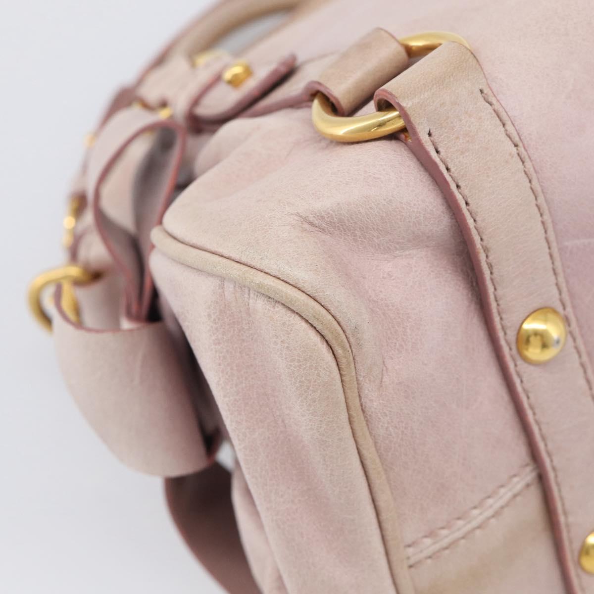 Miu Miu Hand Bag Vittero 2way Pink Gold Auth 211836V