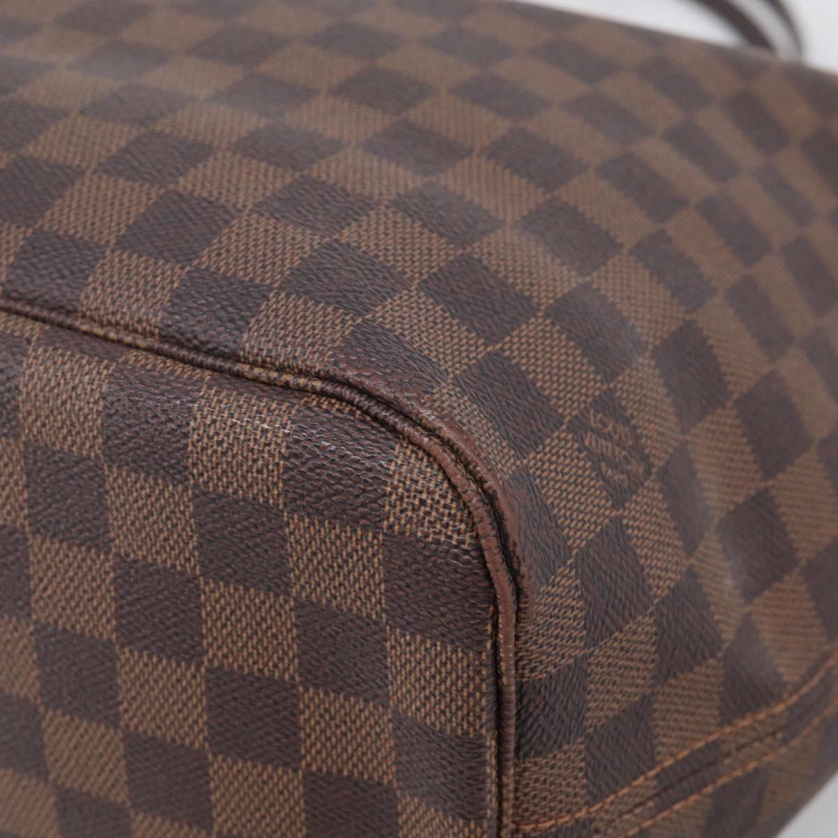 LOUIS VUITTON Damier Ebene Neverfull MM Tote Bag N51105 LV Auth 211839A