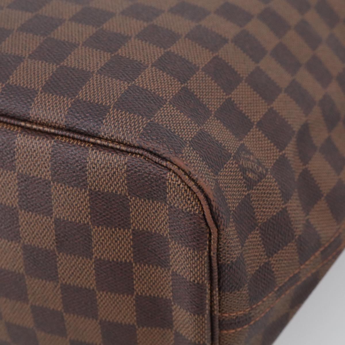 LOUIS VUITTON Damier Ebene Neverfull MM Tote Bag N51105 LV Auth 211839A