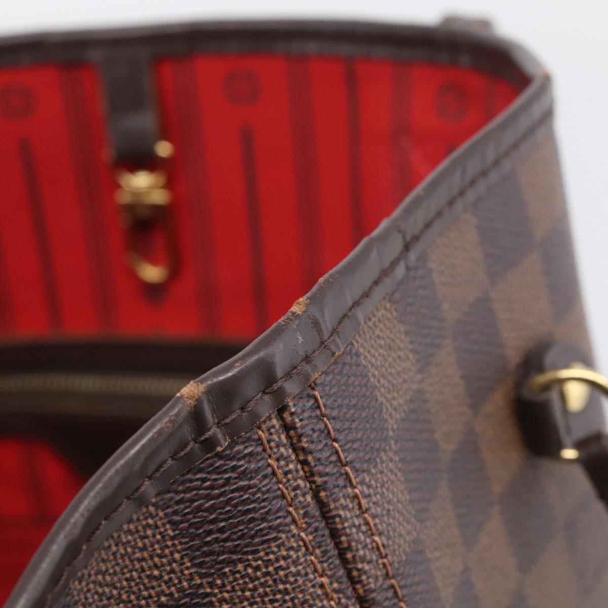 LOUIS VUITTON Damier Ebene Neverfull MM Tote Bag N51105 LV Auth 211839A