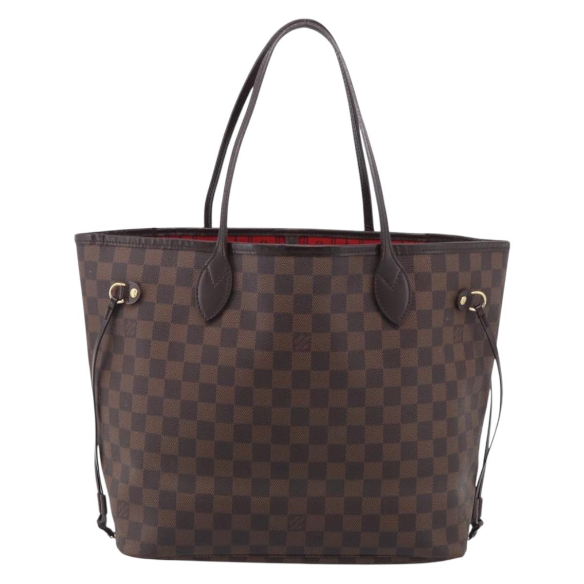 LOUIS VUITTON Damier Ebene Neverfull MM Tote Bag N51105 LV Auth 211839A