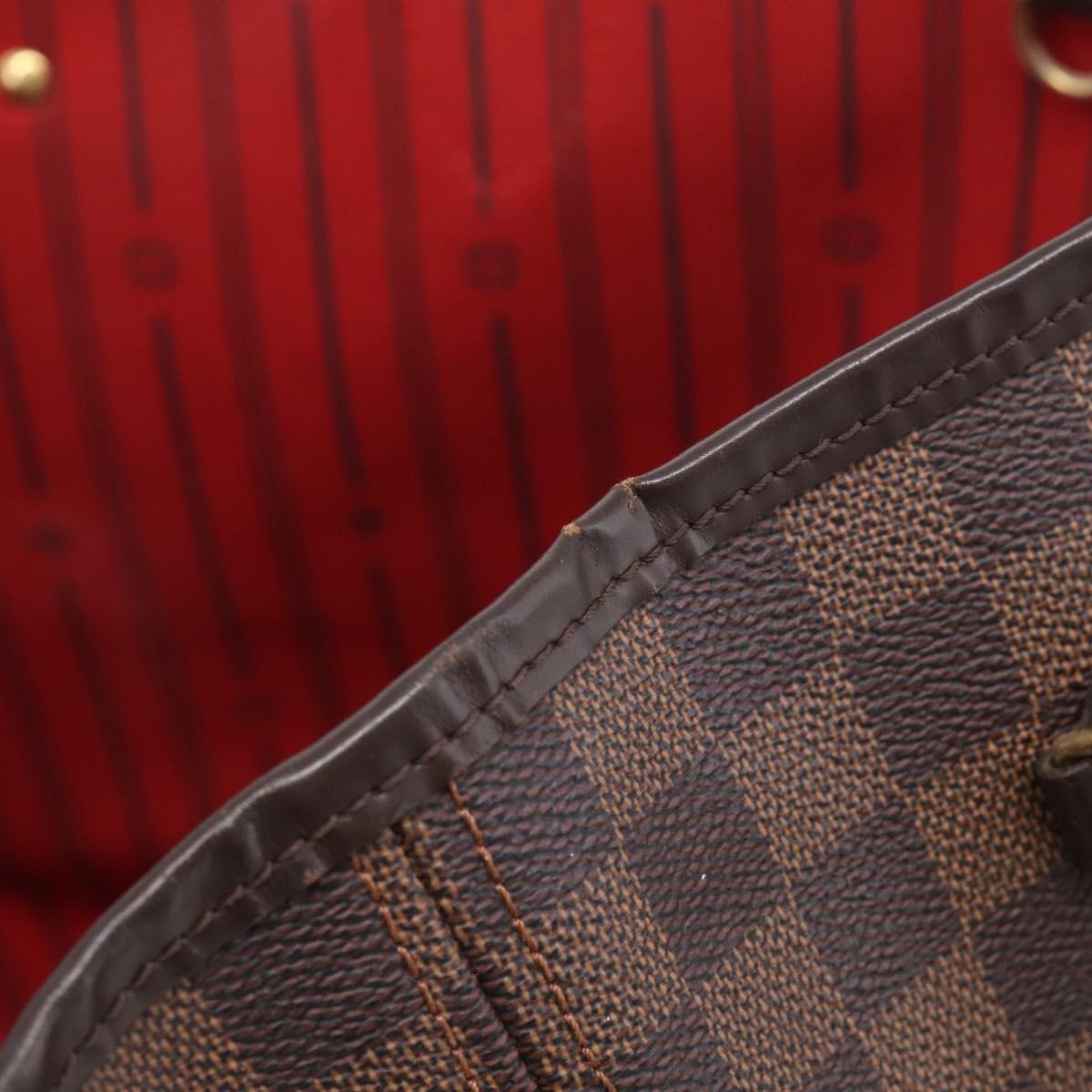 LOUIS VUITTON Damier Ebene Neverfull MM Tote Bag N51105 LV Auth 211839A