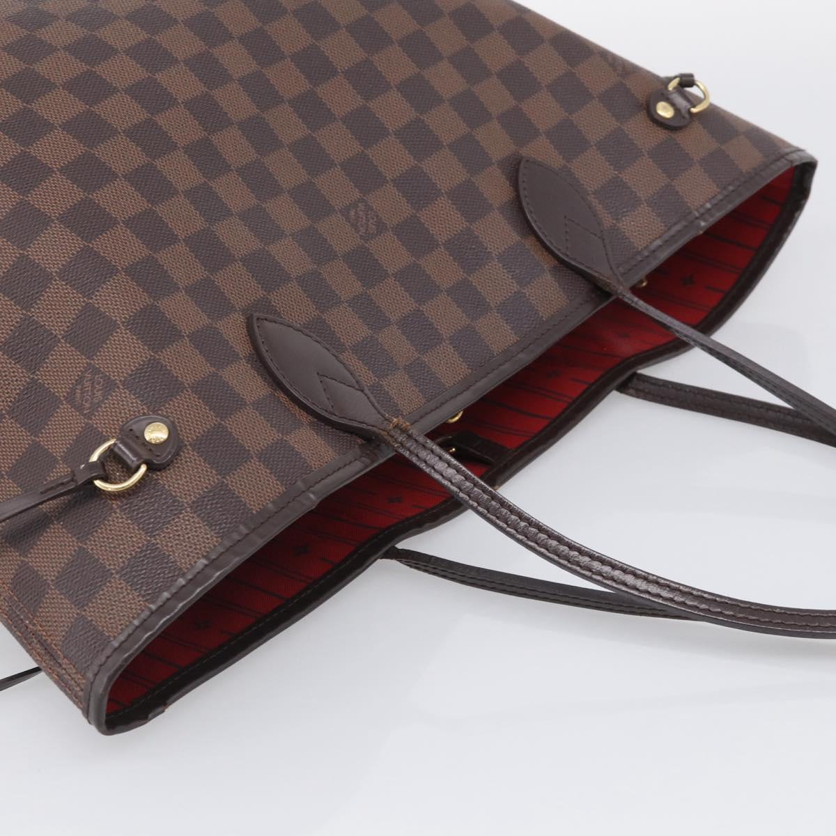 LOUIS VUITTON Damier Ebene Neverfull MM Tote Bag N51105 LV Auth 211839A