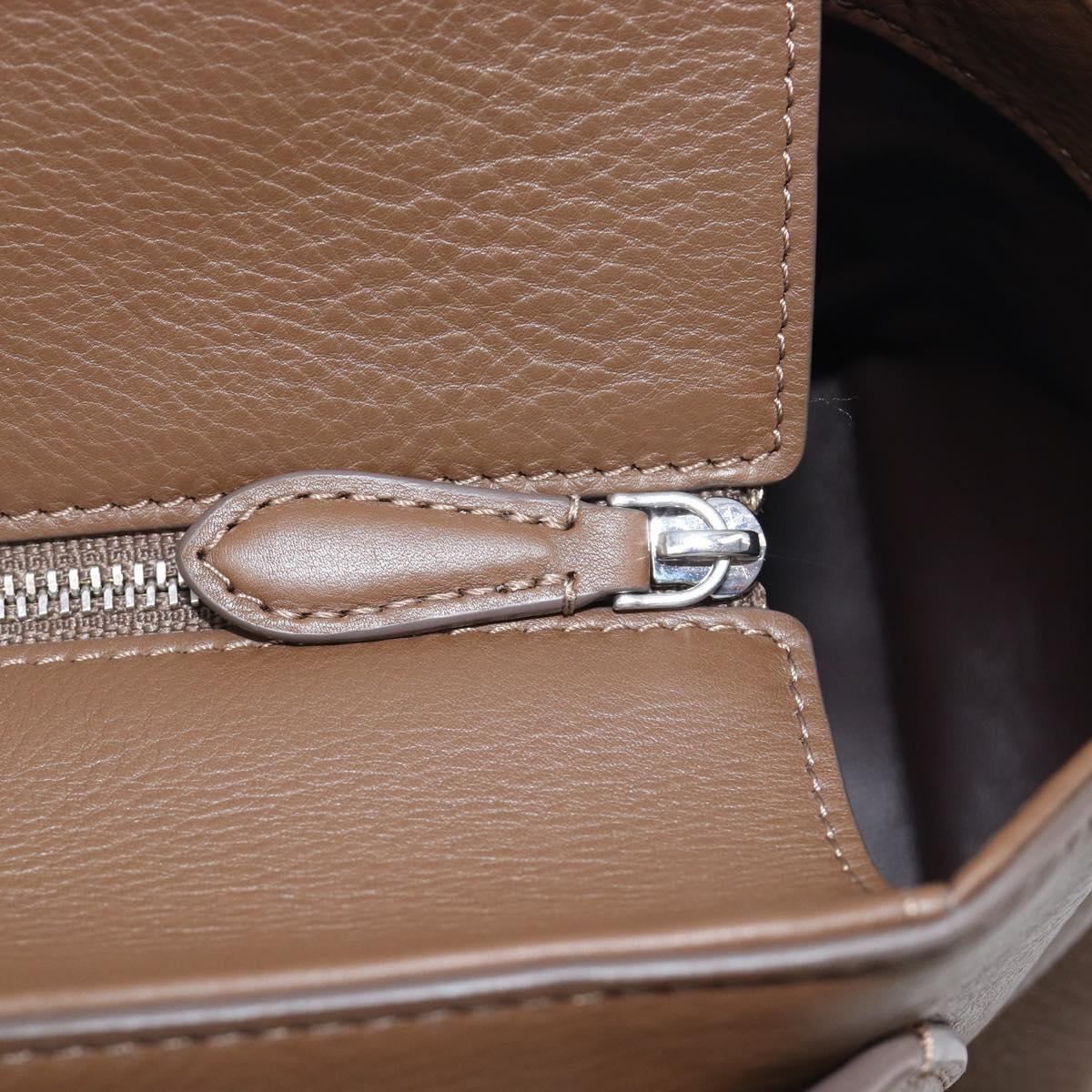 The Row Terrace Baulet Hand Bag Calf Skin Brown Silver Auth 211842SAM