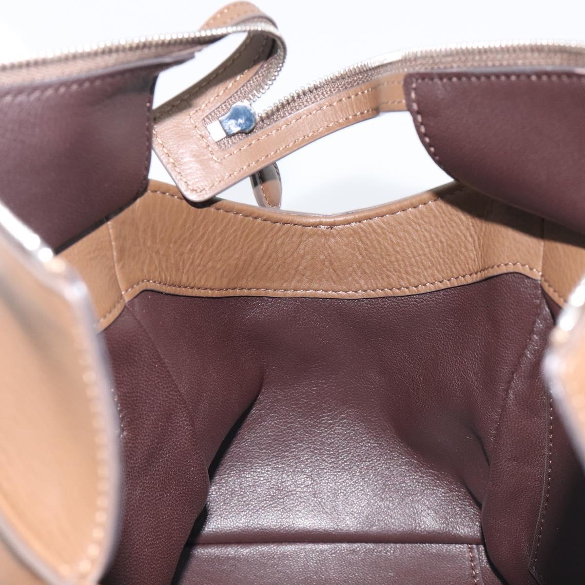 The Row Terrace Baulet Hand Bag Calf Skin Brown Silver Auth 211842SAM