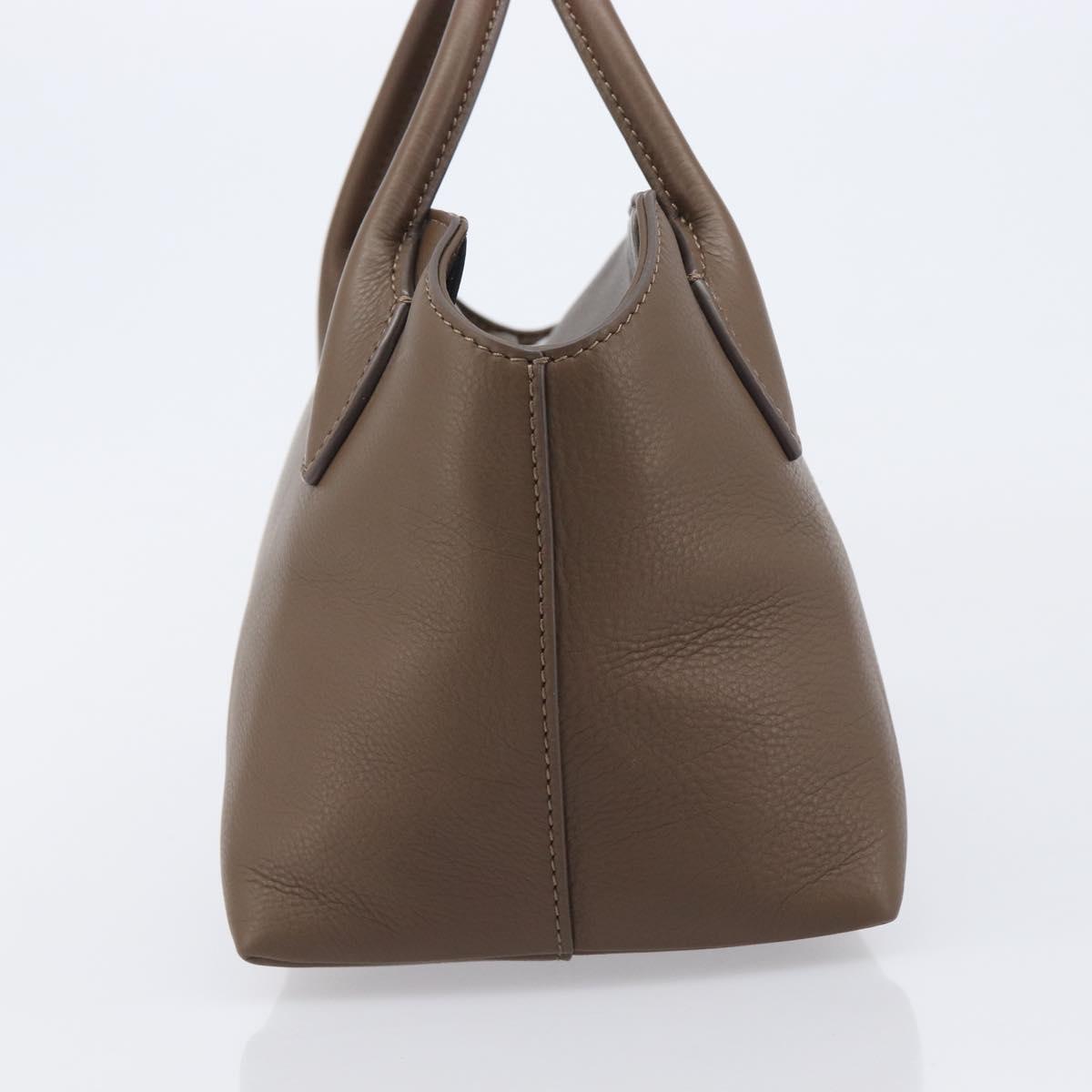 The Row Terrace Baulet Hand Bag Calf Skin Brown Silver Auth 211842SAM