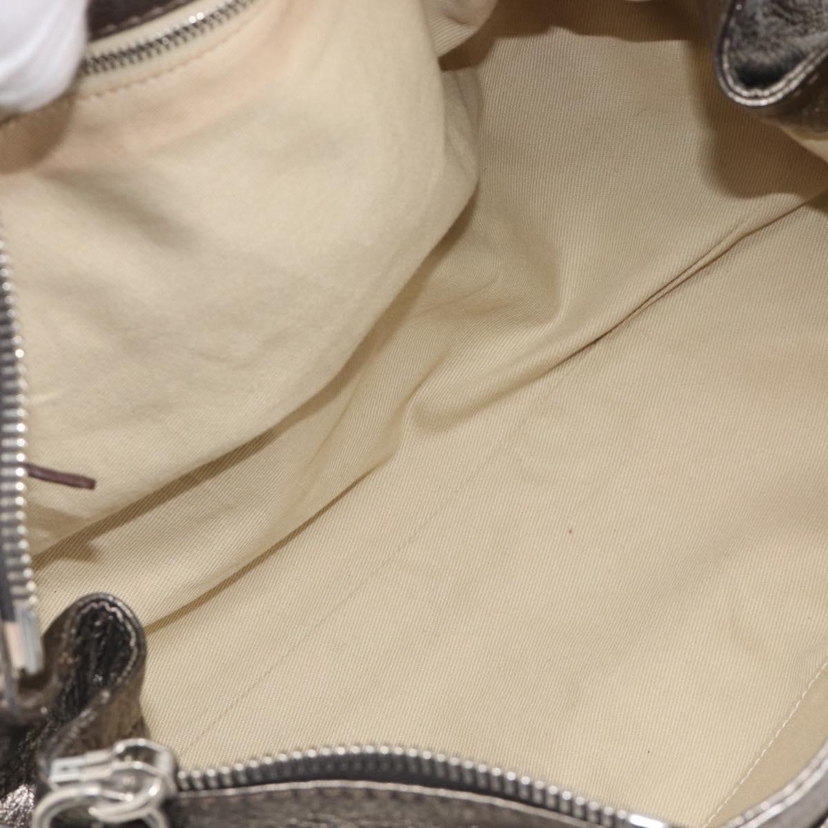 Chloe Paddington Hand Bag Leather Silver Auth 211845V