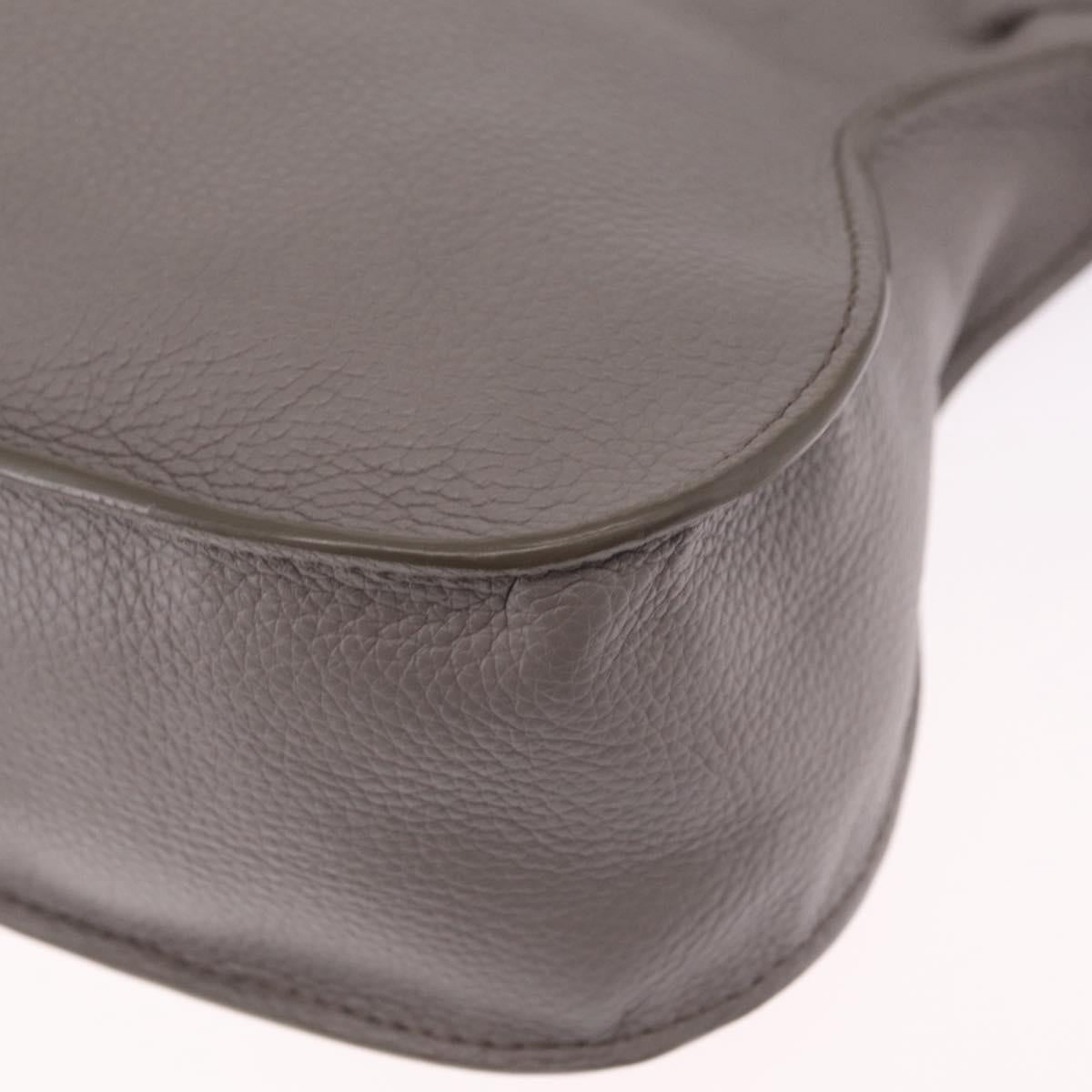 Chloe Marcie Shoulder Bag Leather Gray Gold Auth 211846V