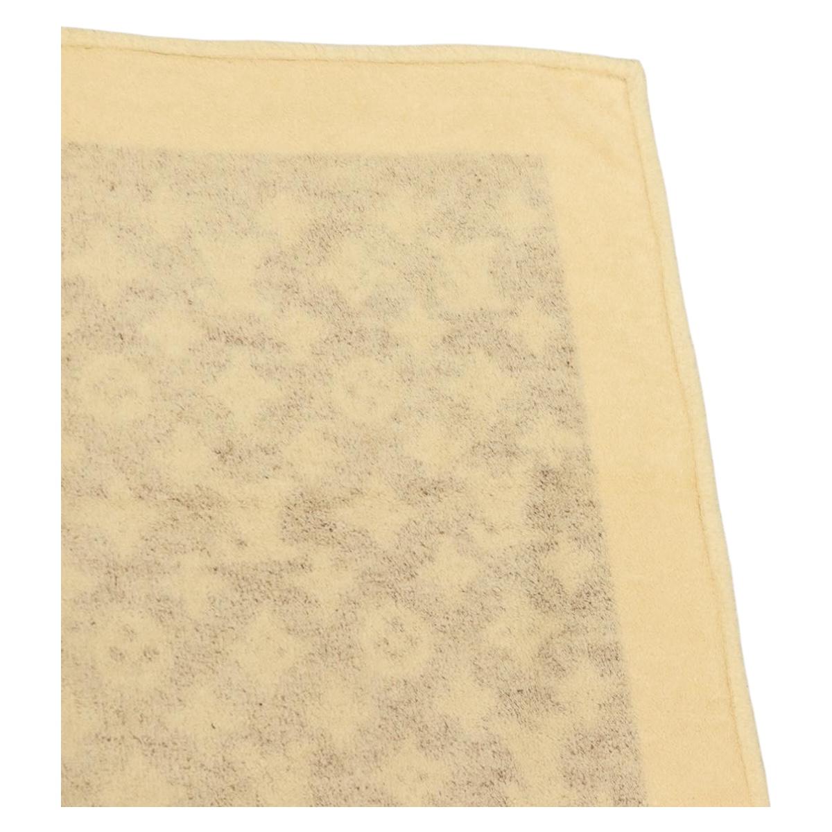 LOUIS VUITTON Blanket Bath Towel Cotton Beige LV Auth 211848V