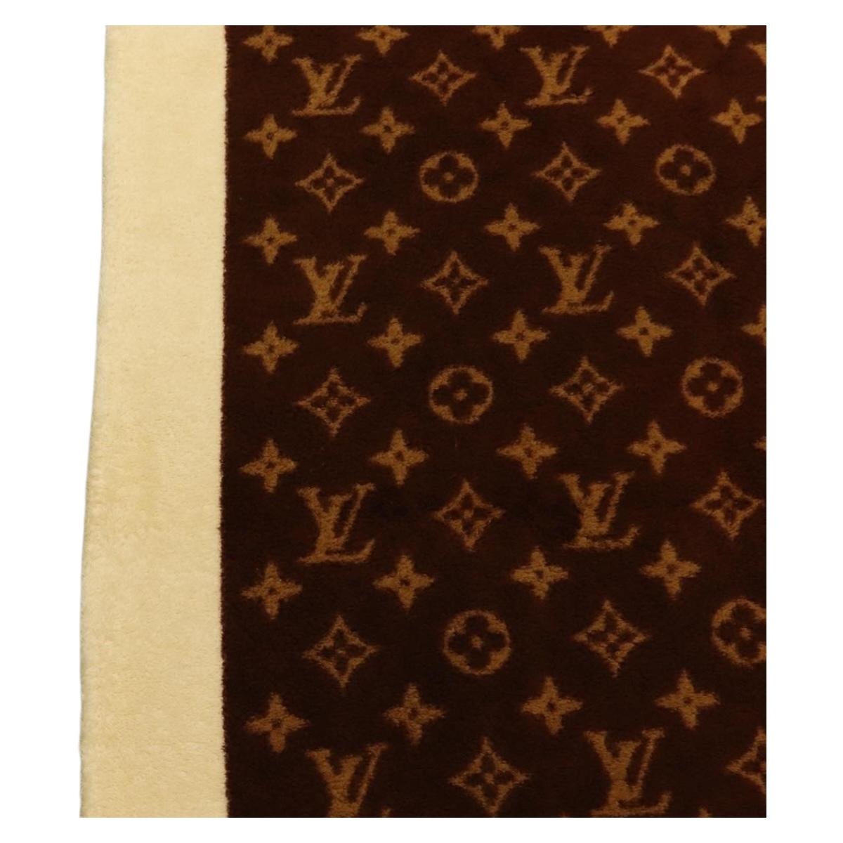 LOUIS VUITTON Blanket Bath Towel Cotton Beige LV Auth 211848V