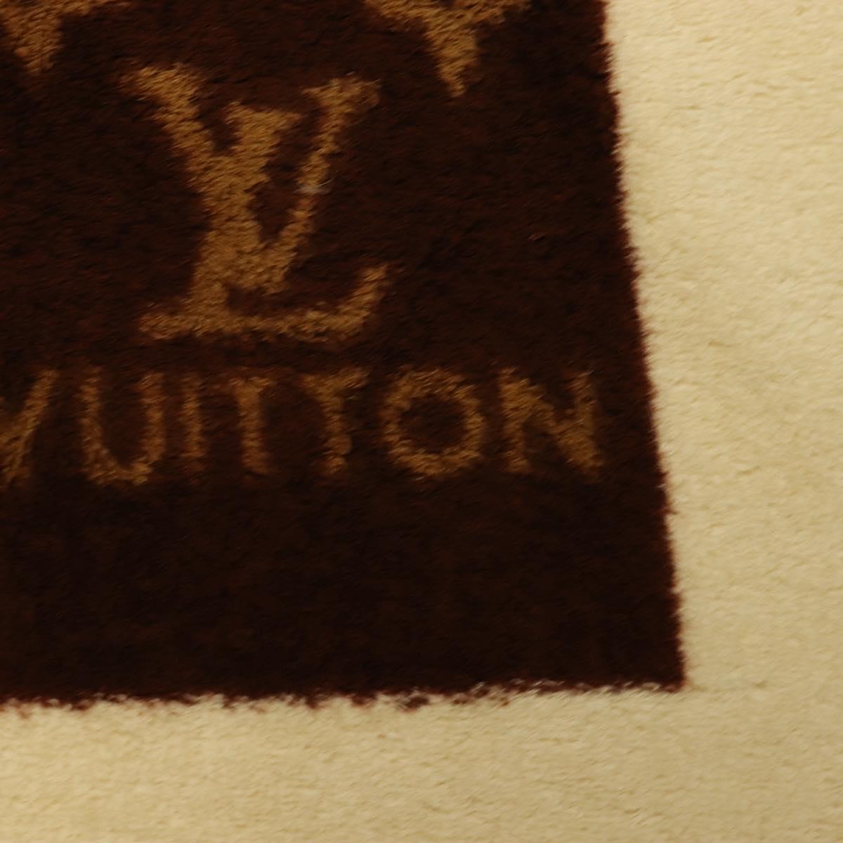 LOUIS VUITTON Blanket Bath Towel Cotton Beige LV Auth 211848V