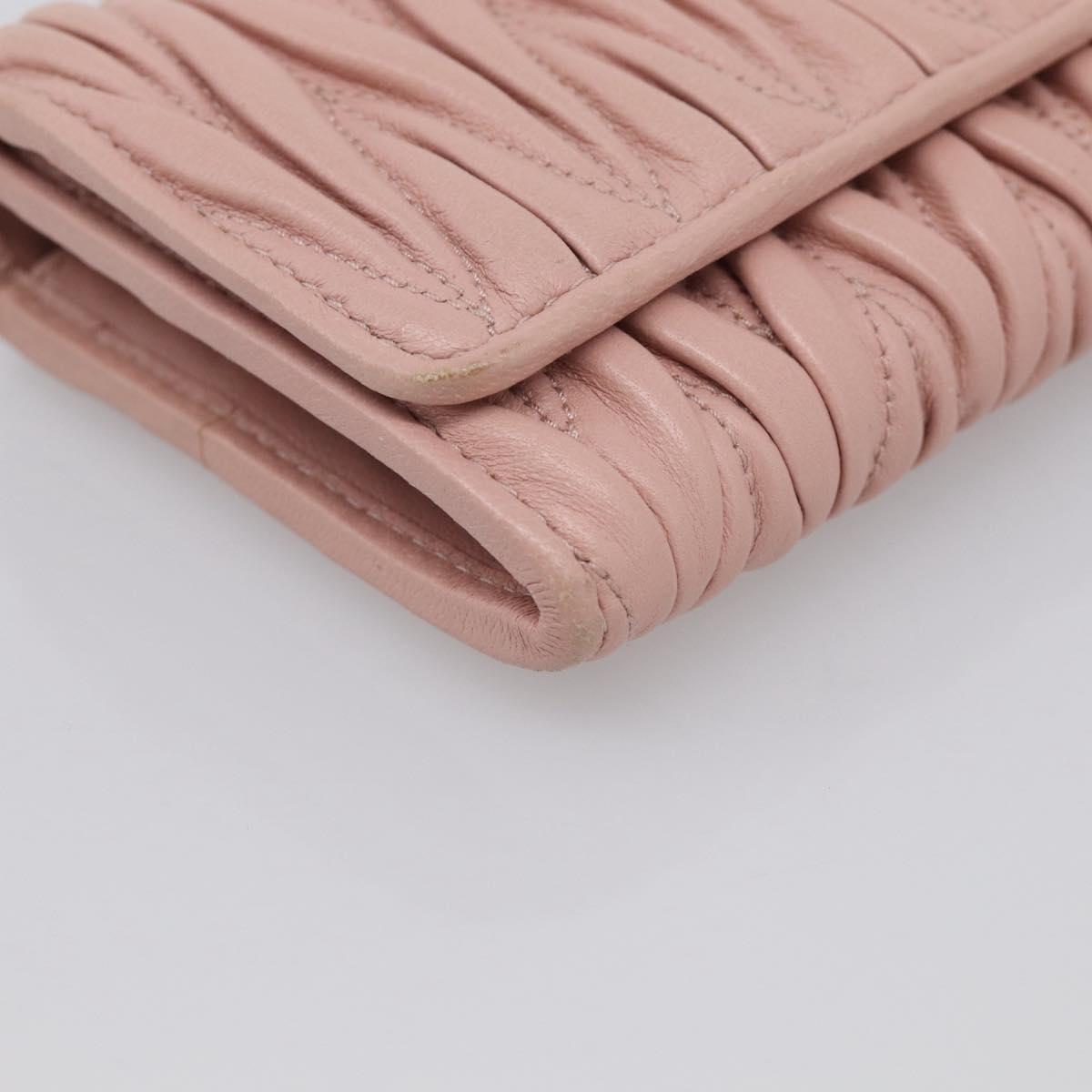 Miu Miu Matelasse Long Wallet Leather Pink Gold Auth 211849V