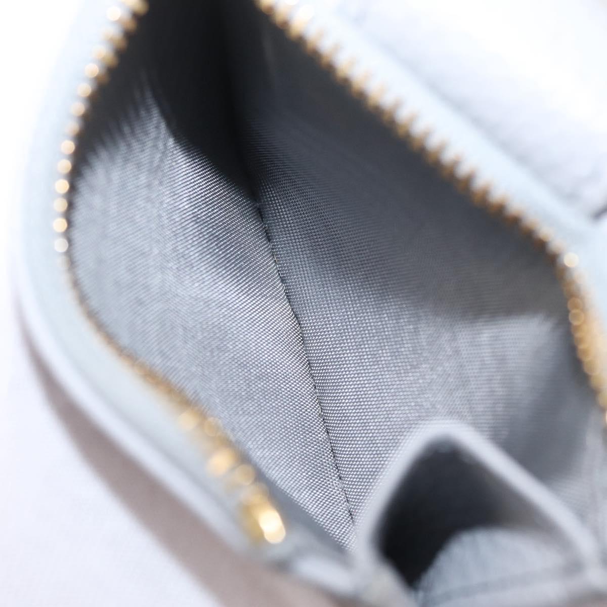 Miu Miu Wallet Leather Gray Gold Auth 211850M