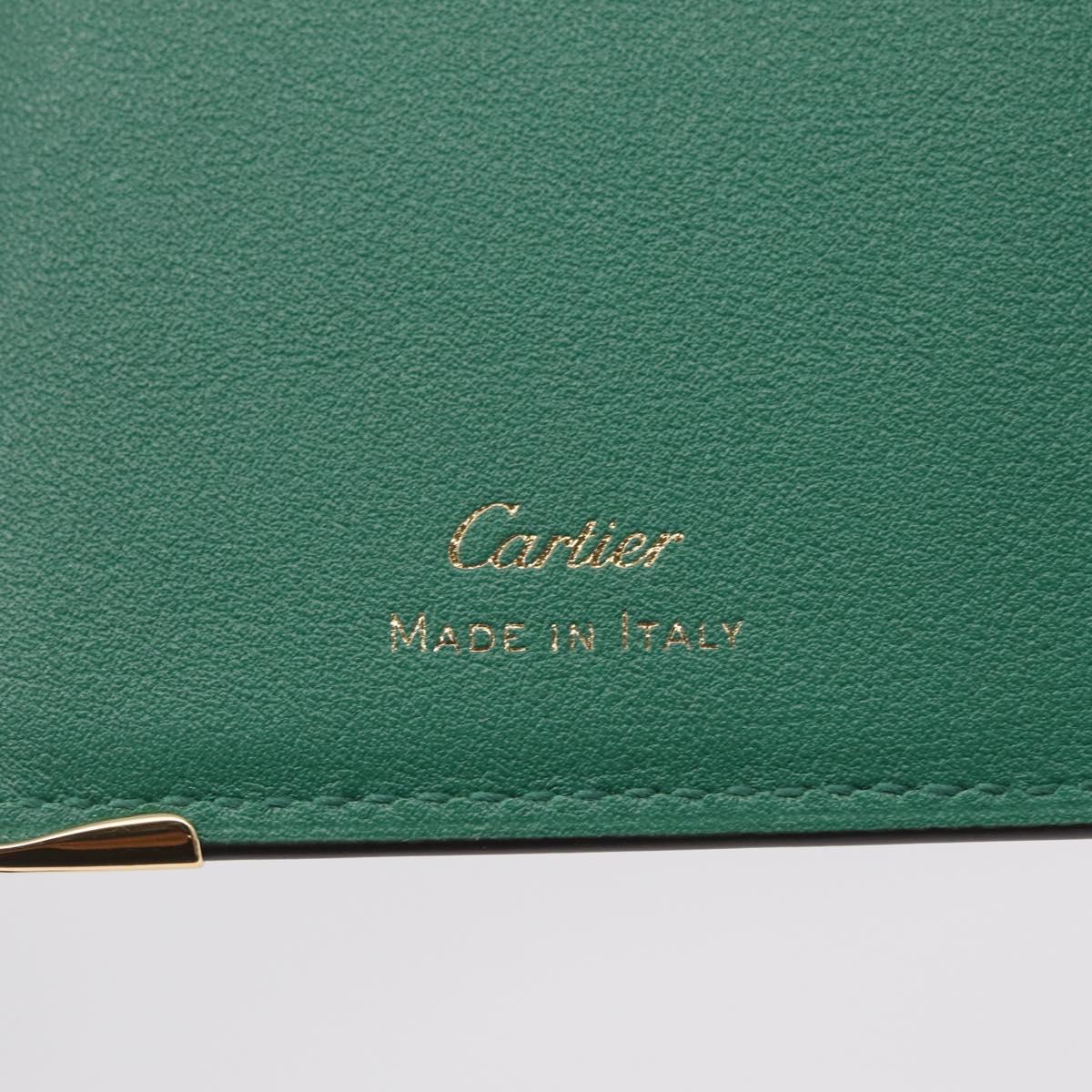 Cartier Must Line Card Case Leather Green Auth 211851M