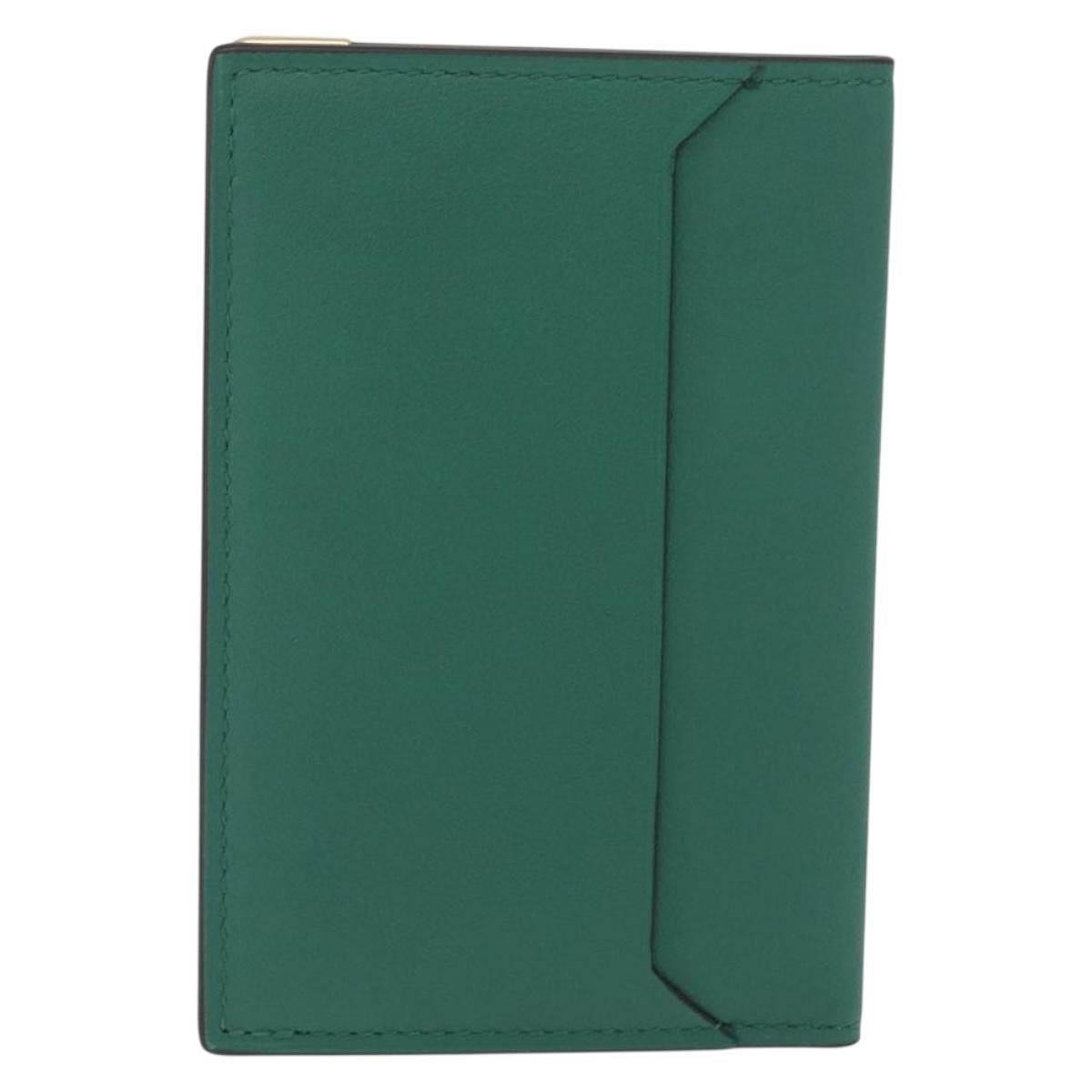 Cartier Must Line Card Case Leather Green Auth 211851M