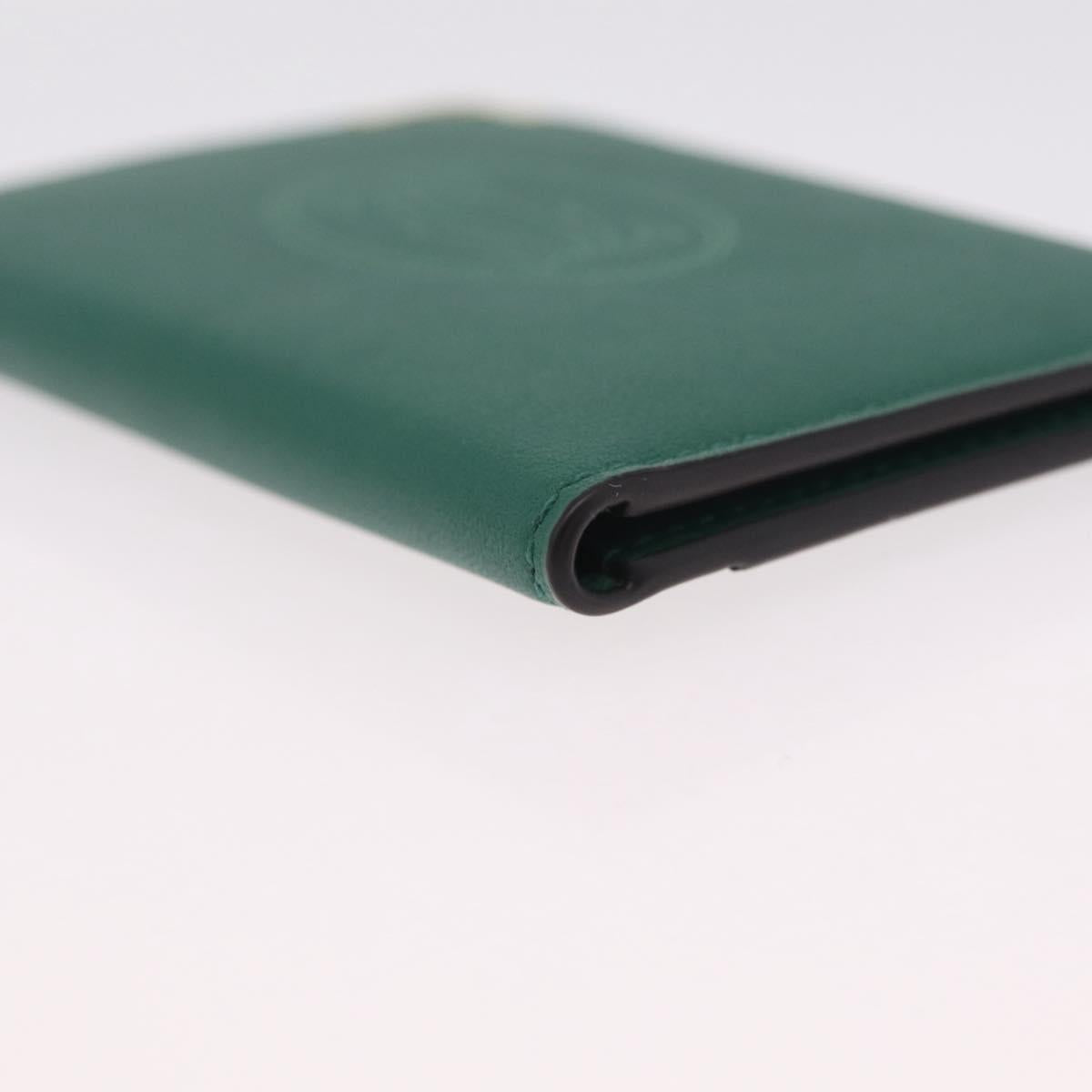 Cartier Must Line Card Case Leather Green Auth 211851M
