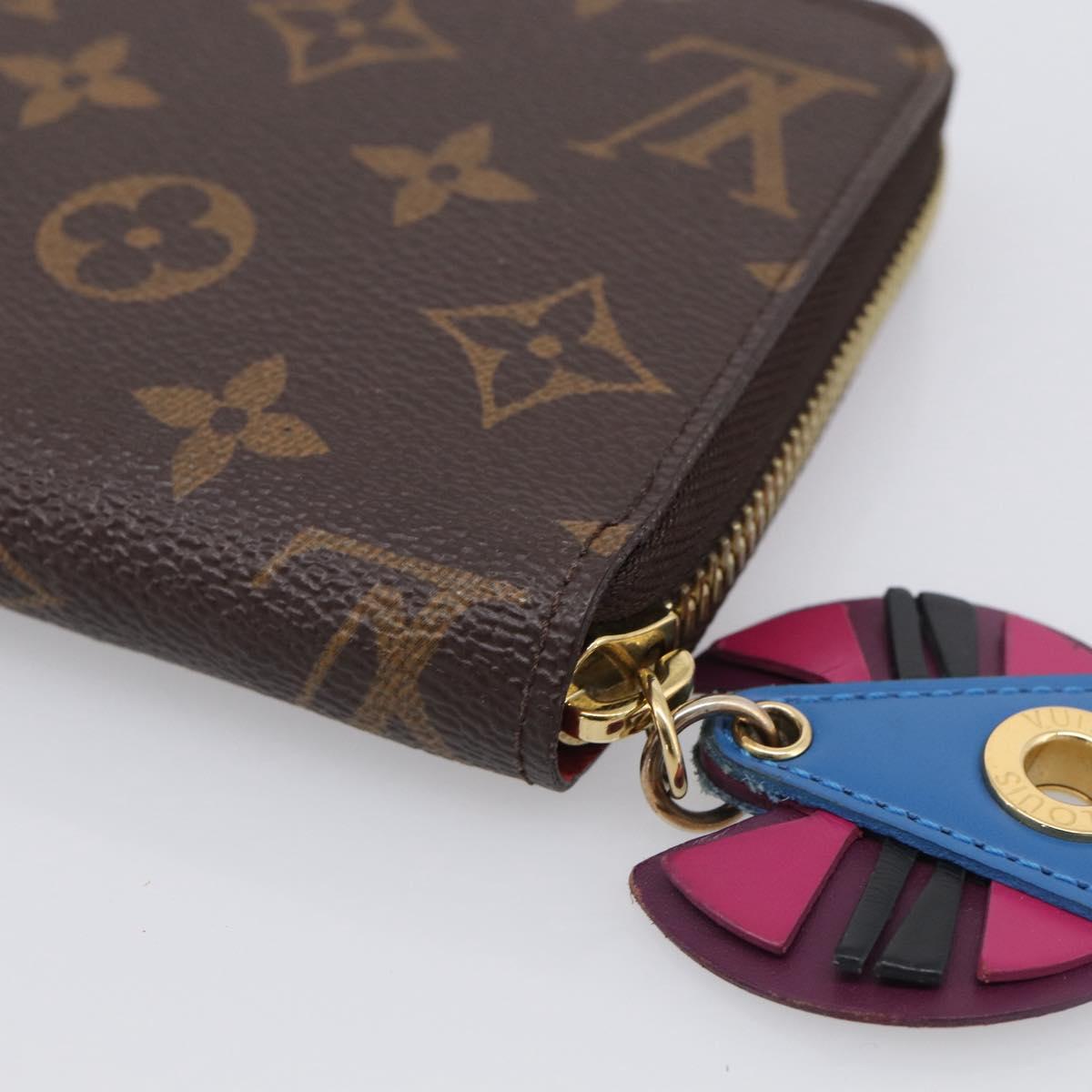 LOUIS VUITTON Monogram Totem Zippy Wallet Red Purple M61364 LV Auth 211853M