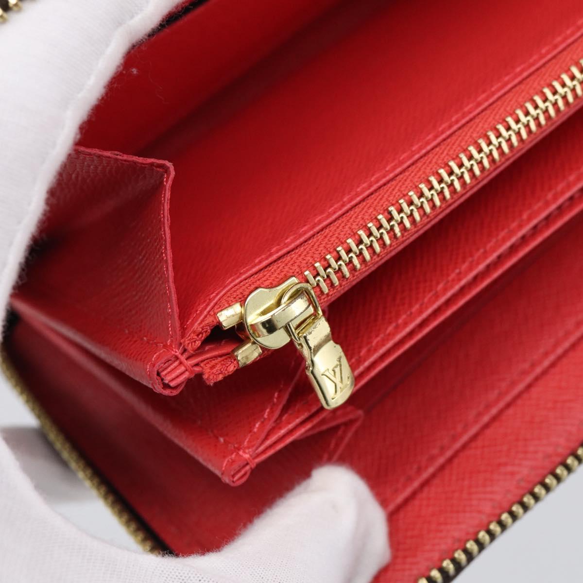 LOUIS VUITTON Monogram Totem Zippy Wallet Red Purple M61364 LV Auth 211853M